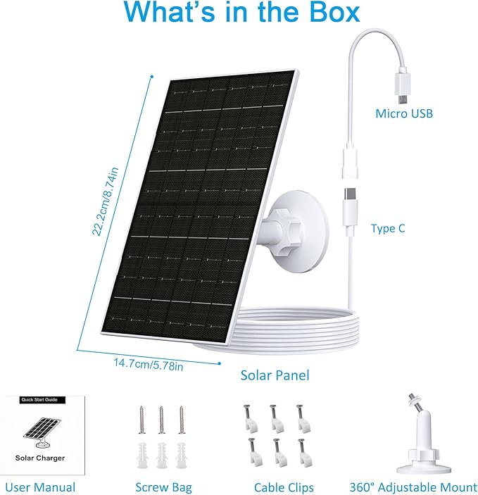 Zivif 7W Solar Panel for Arlo Essential 2K, Essential XL Spotlight Cameras - Image 6