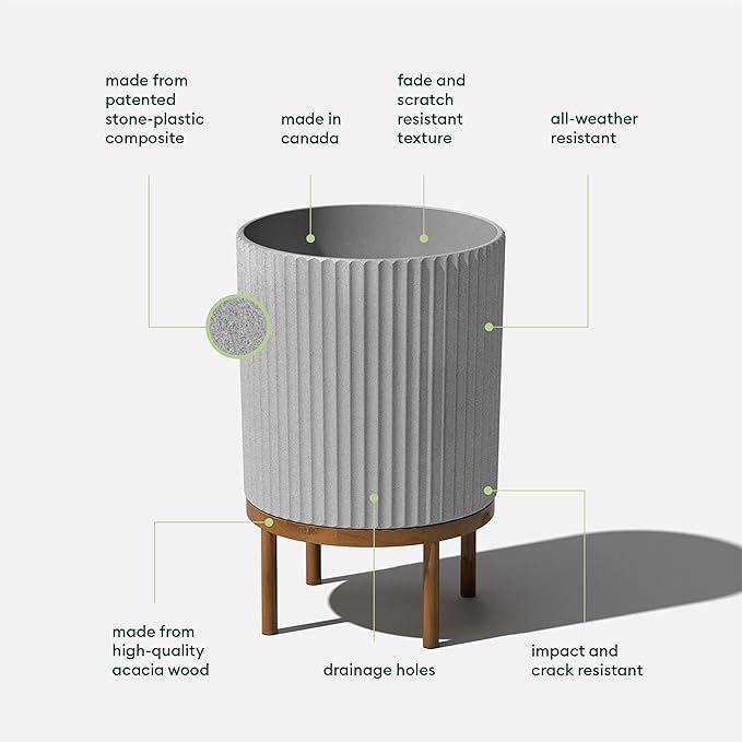 Veradek Demi Series Round Planter w/ Stand - Image 2