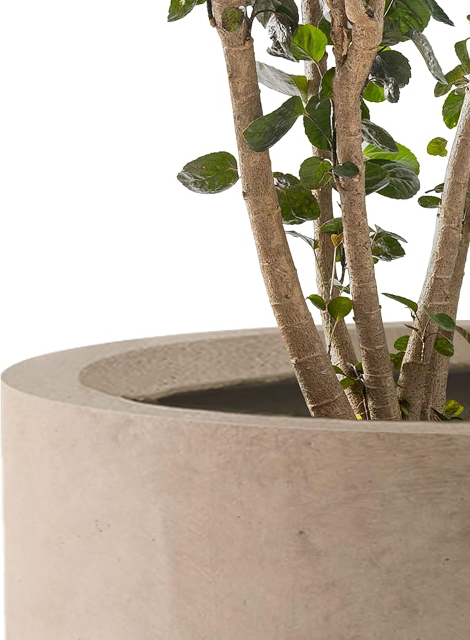 Kante 9.8", 15.7" Dia Round Concrete Planter Set of 3, Modern Style Large - Image 3