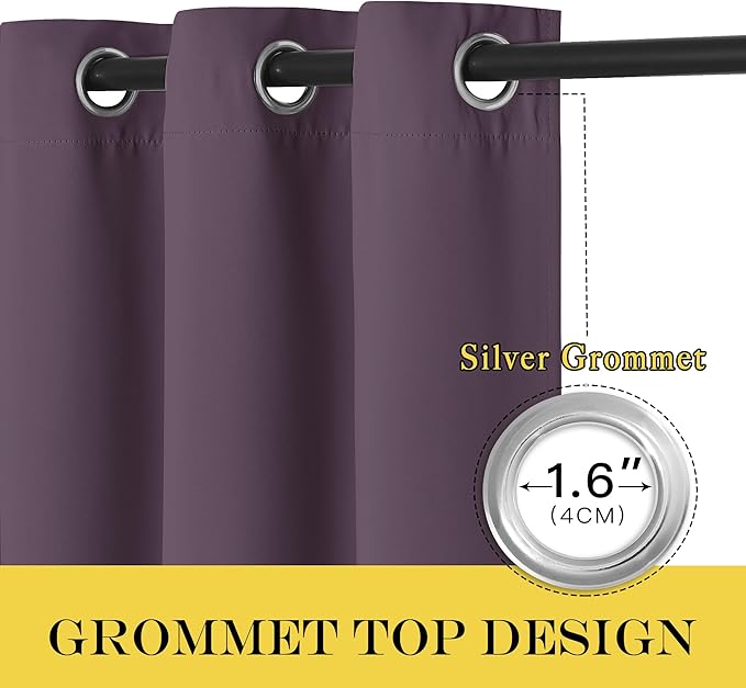 NICETOWN Patio Door Curtain 84 inches Long, Grommet Room Divider Curtain Panel - Image 7