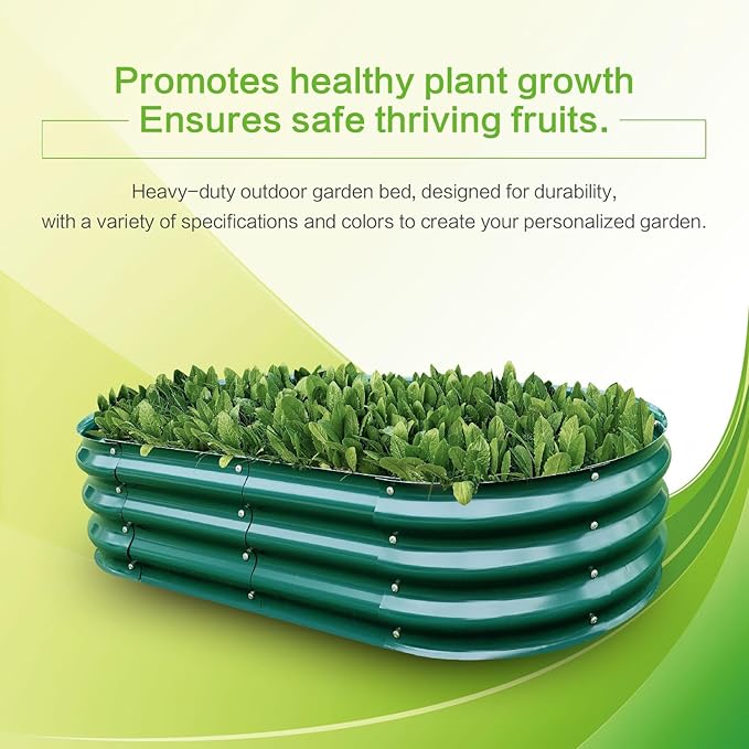 Gardmax Galvanized Raised Garden Bed, Lightweight Planter Boxes Outdoor - Image 4