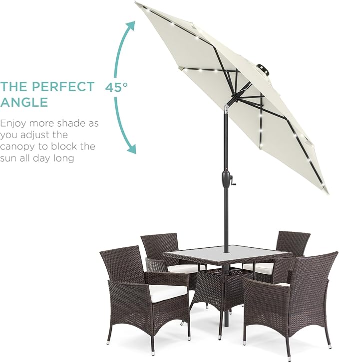 Best Choice Products 7.5ft Outdoor Solar Market Table Patio Umbrella - Image 2
