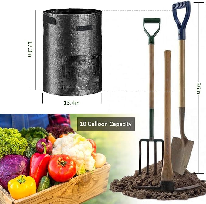 JJGoo Potato Grow Bags, 4 Pack 10 Gallon - Image 2