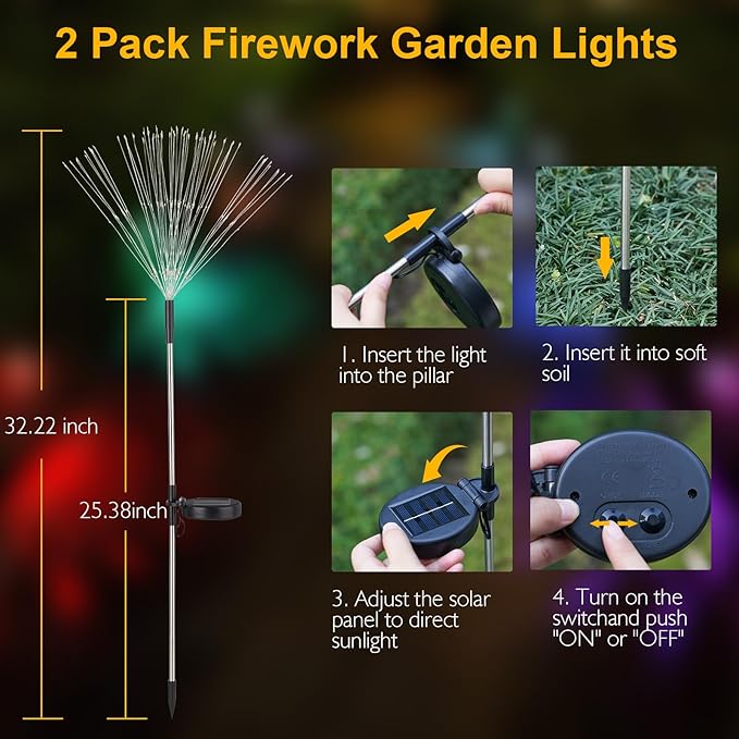 SUNNEST Solar Lights Outdoor, 150 LED Firework Light - Image 5