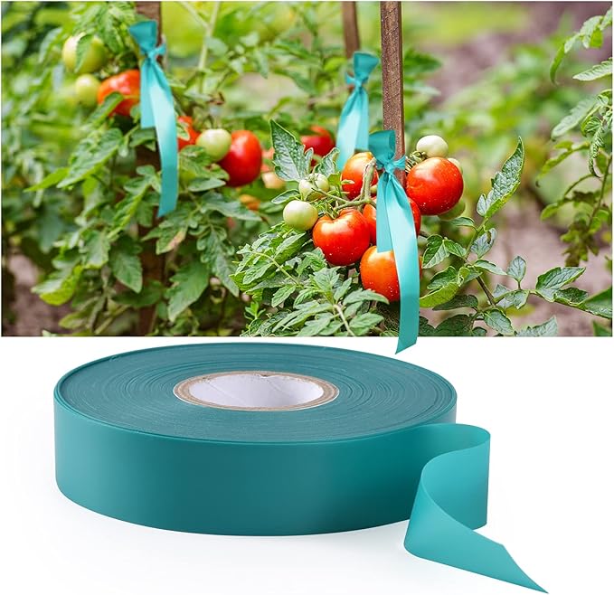 Stretch Tie Tape, 1” Wide 200FT Reusable Garden Plant Ties Green Tapes - Image 3