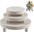 3 Pcs Wood Plant Stand Indoor Outdoor, Round Wood Riser by Letyourd%C3%A9cormoreglamorous