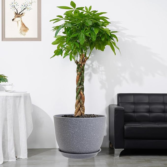 12inch Large Plant Pot, Modern Plastic Planter - Image 6