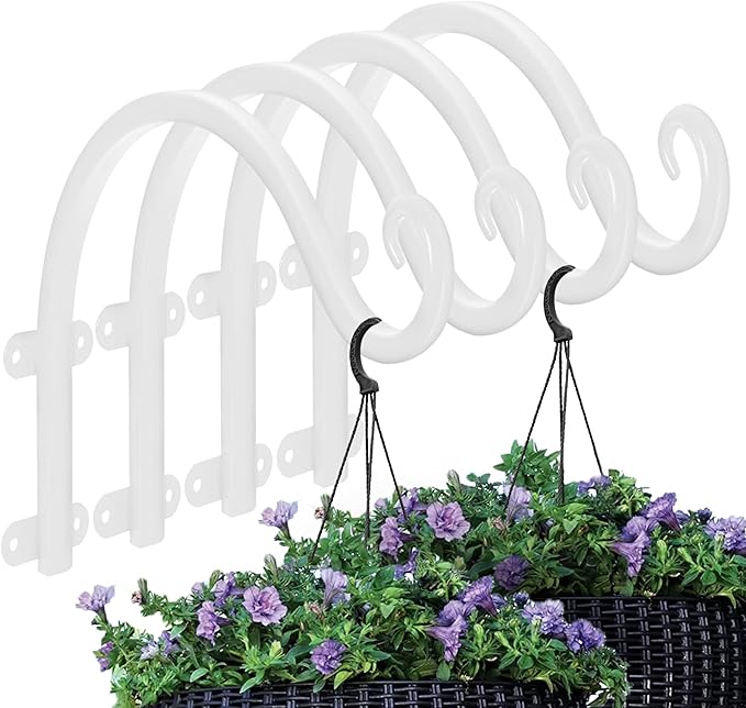 4 Pack 12Inch Plant Hanger, Sturdy Hanging Plant Bracket Hooks Outdoor by Acteomsly