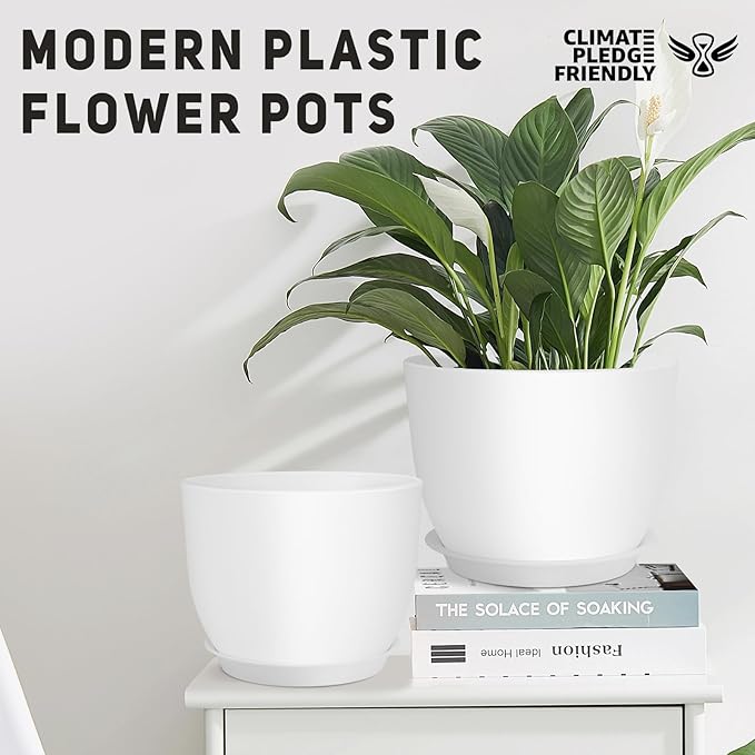 Plant Pots 12/10/9 inch Set of 3, Flower Pots - Image 3