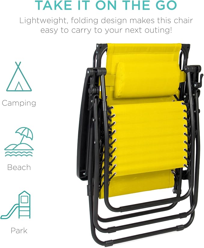 Best Choice Products Folding Zero Gravity Outdoor Recliner Patio Lounge Chair - Image 7