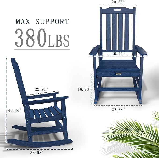 Oversized Rocking Chair Set of 4, Outdoor Rocking Chair - Image 3