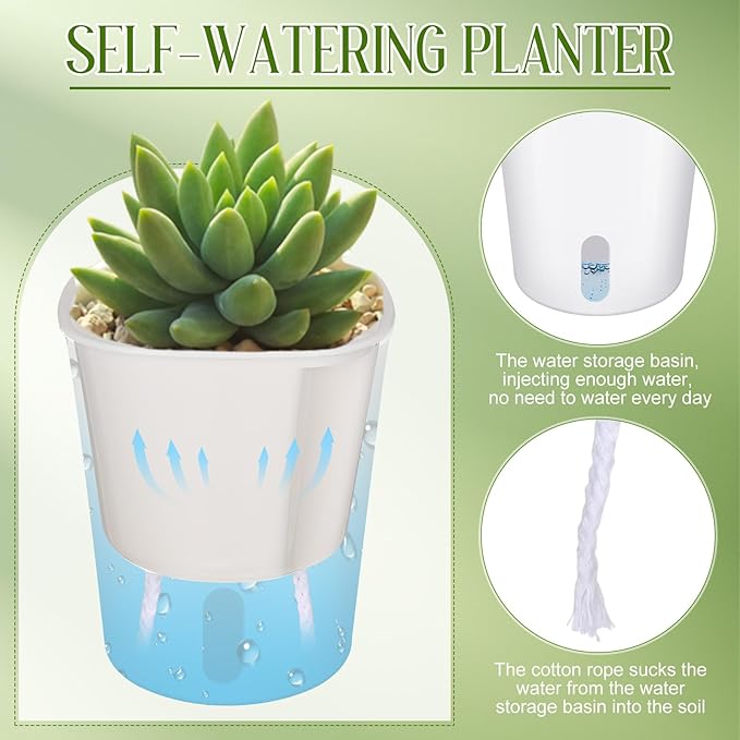 10 Pcs 3.74 Inch Self Watering Pots Self Watering Planters - Image 5