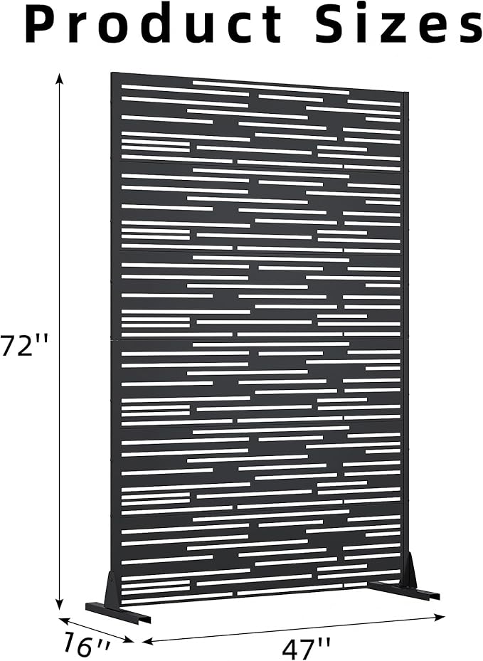 Casaphoria Metal Privacy Screen Outdoor, Shine Black - Image 7