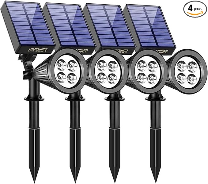 URPOWER Solar Lights Outdoor, 2-in-1 Waterproof Adjustable Solar Spotlights by URPOWER