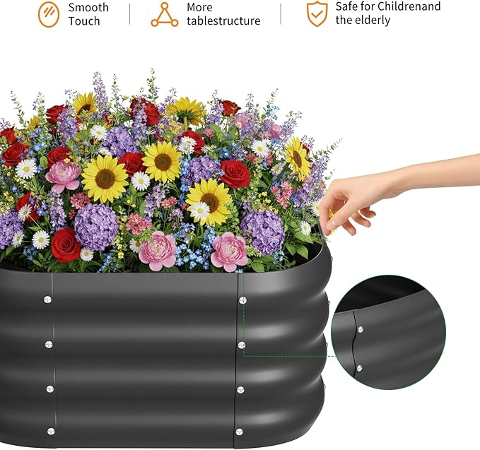 2-Pack 2x1ft Galvanized Raised Garden Bed, Outdoor Planter Bed, Metal Planter - Image 5