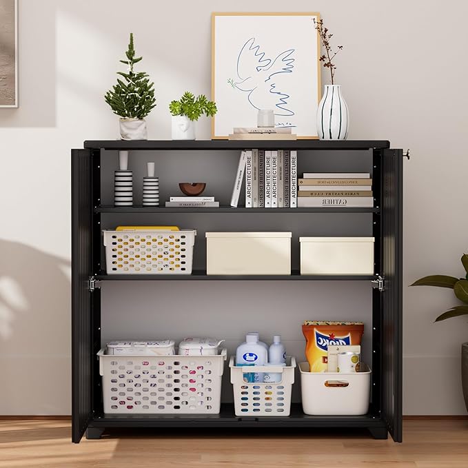 ADDOK Indoor Outdoor Plastic Storage Cabinet 34"x15"x34" - Image 4