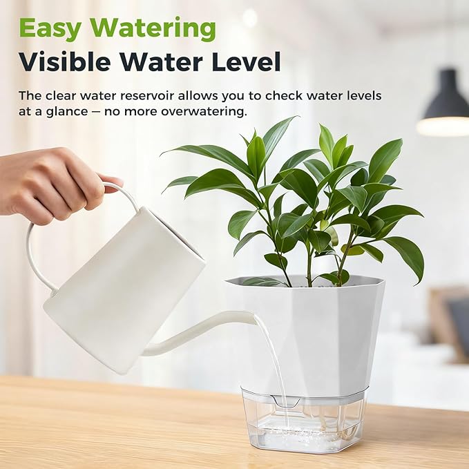 6 Pack Self Watering Plant Pots 5 Inches Self Watering Planters - Image 9