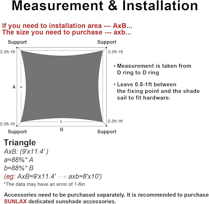 SUNLAX Sun Shade Sail 8' x 18' Butter Cream Rectangle Canopy Sail Shade Cover - Image 2