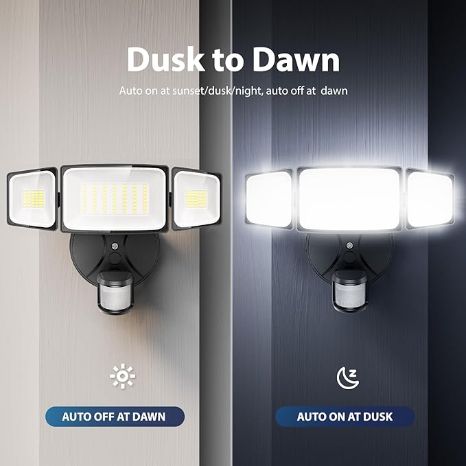 Onforu 75W LED Flood Light Motion Sensor Outdoor, 7000lm Dusk to Dawn Flood - Image 6
