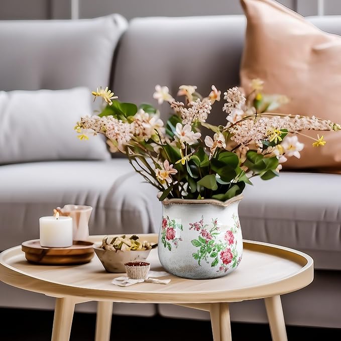 6 Inch Ceramic Plants Pots Vintage Ceramic Flower Planters Crackle Glaze Finish - Image 7
