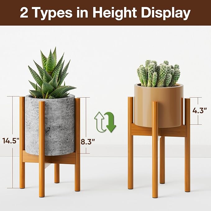 MUDEELA Plant Stand for Indoor Plants: Adjustable Width Fits 8-12 Inch Pots - Image 5