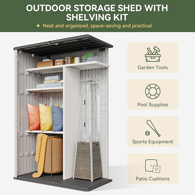 Aoxun Outdoor Resin Storage Shed - Image 4