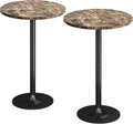 Flamaker Round Bistro Pub Table Modern Style Metal Base MDF Top Cocktail Bar by Flamaker