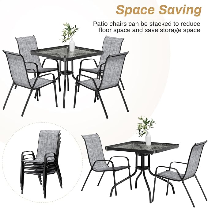 Arlopu 5 Piece Outdoor Patio Dining Set, Porch Furniture - Image 8