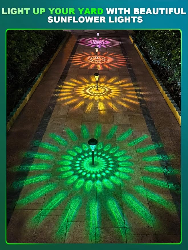 ROOR Solar Pathway Lights 16 Pack, Outdoor Solar Yard Lights, RGB Color - Image 6