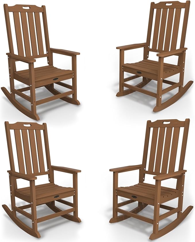 Oversized Rocking Chair Set of 4, Outdoor Rocking Chair by THOEOE