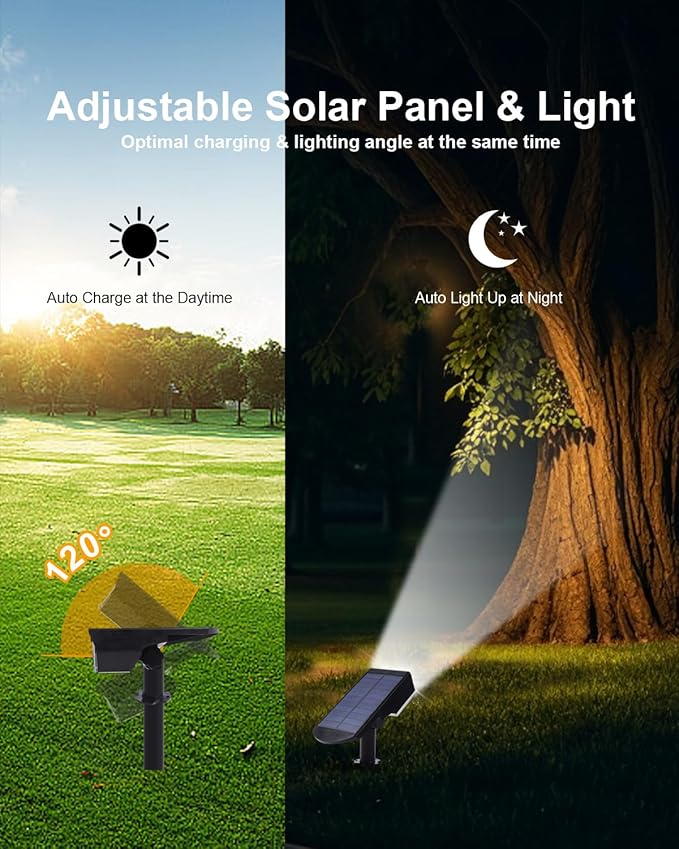 2 Pack Solar Powered Outdoor Spot Lights Outside Waterproof 20 LEDs Landscape - Image 3