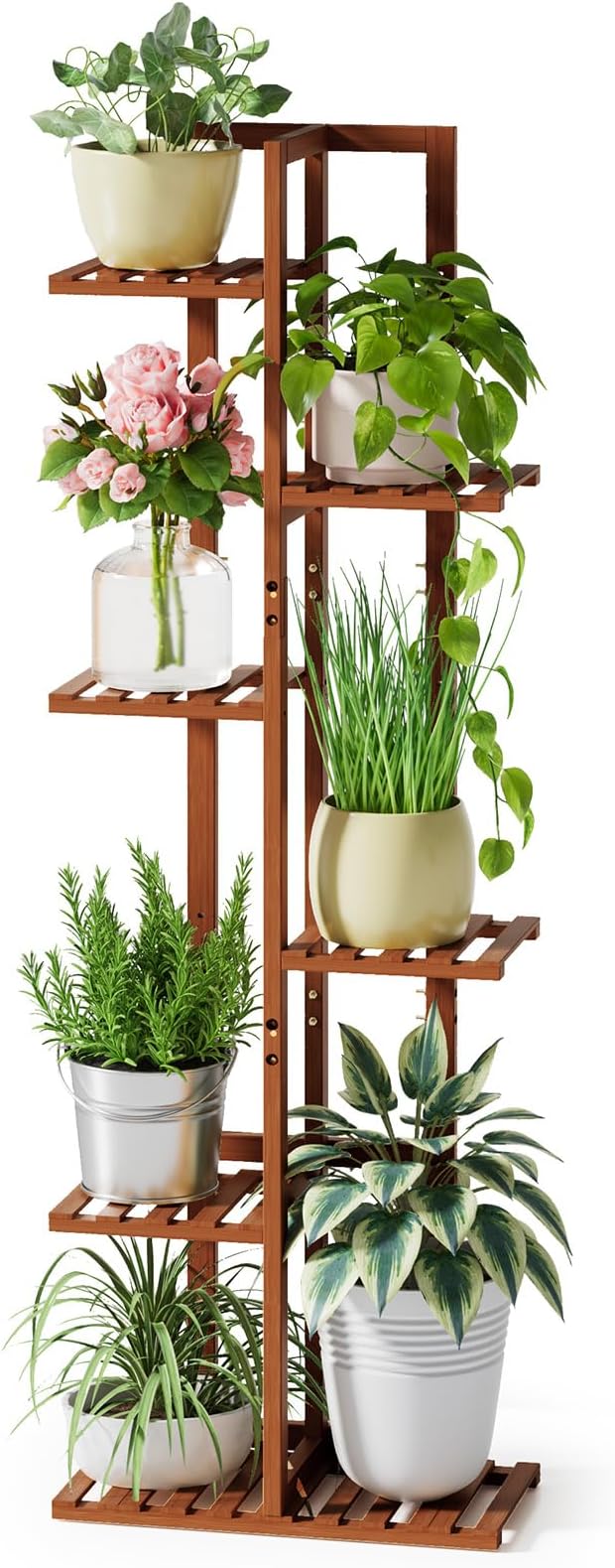 ROSSNY 48 Inch Tall Plant Stand Indoor, 6 Tier 7 Potted Bamboo Plant Stands by ROSSNY