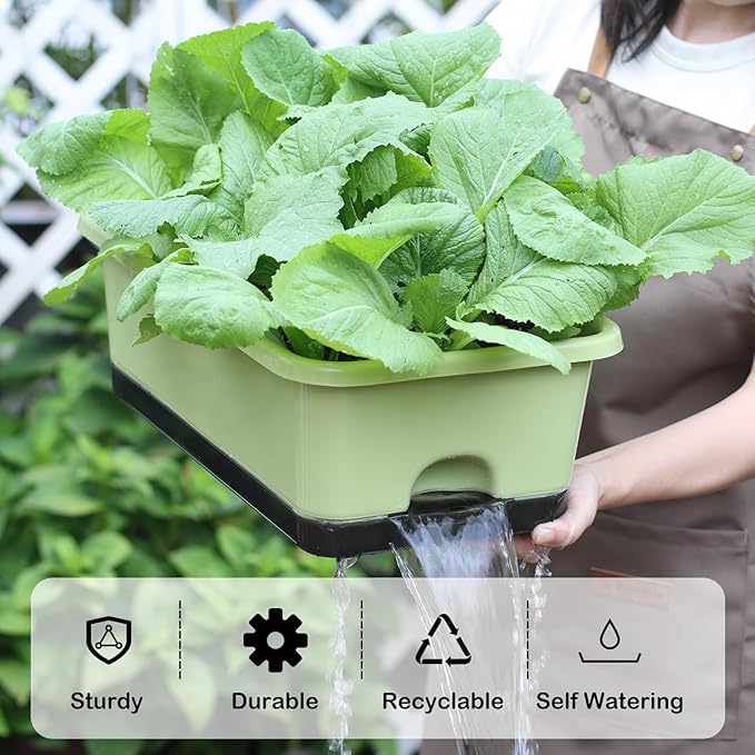 Window Box Planter 6 Pcs, 17 Inches Rectangle Flower Pots - Image 2