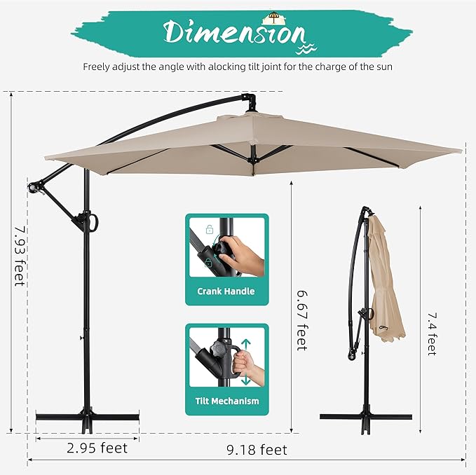 Shintenchi Patio Offset Umbrella - Image 3