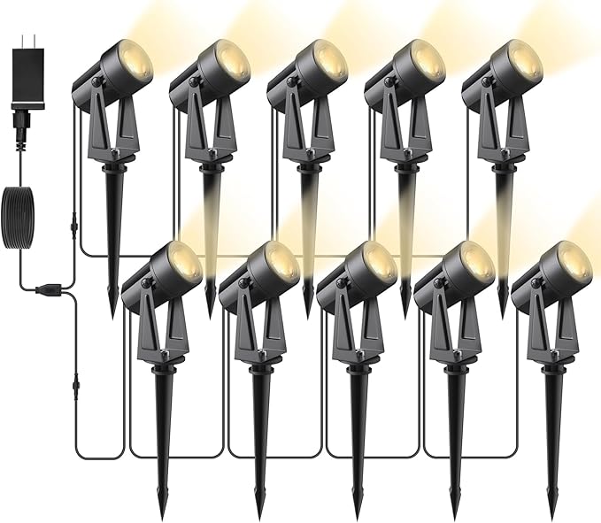Svater Landscape Lighting Low Voltage, 10 Pack Outdoor Spotlights by Svater