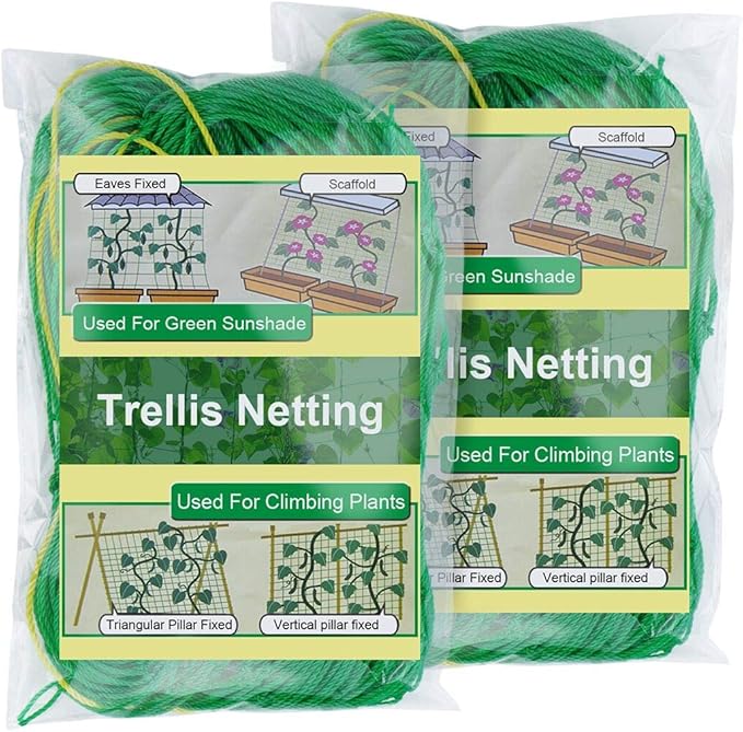 Pack of 2 Cucumber Tomato Trellis Netting, Heavy Duty Garden Netting by Zivisk