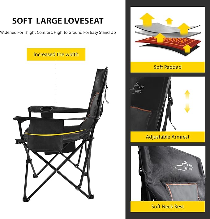 FAIR WIND Oversized Padded Camping Chair - Image 5