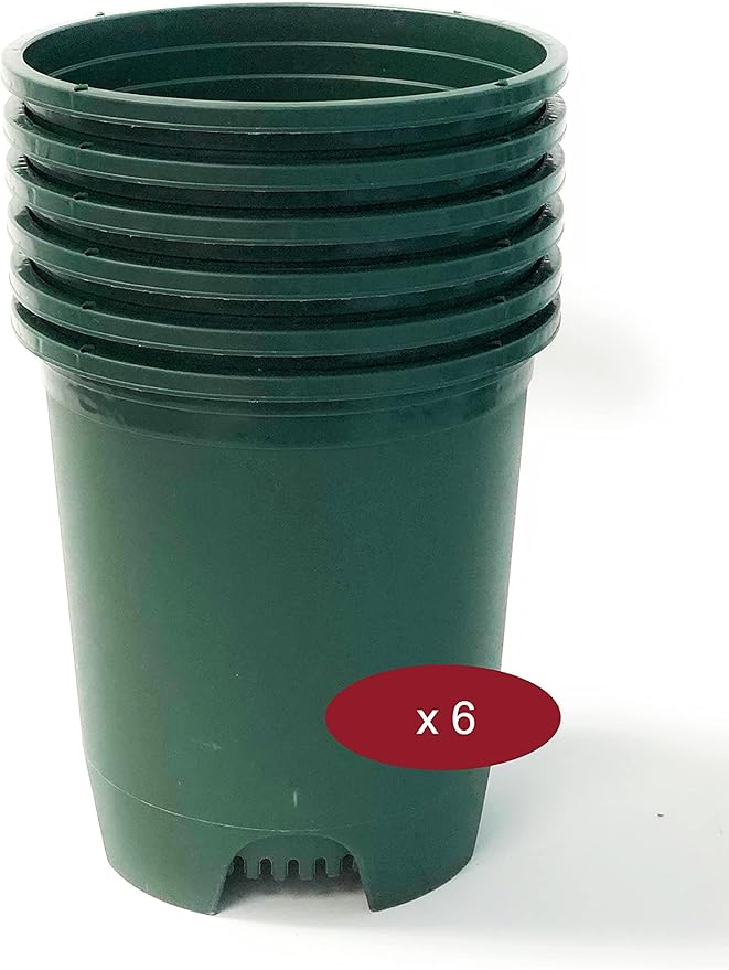 3 Gallon 6-Pack Plant Pots Nursery Pot Green Plastic Planters - Image 6