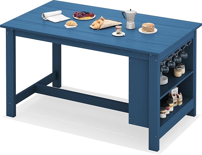 SERWALL Outdoor Bar Table, All Weather HDPE 36" Counter Height Dining Table by SERWALL
