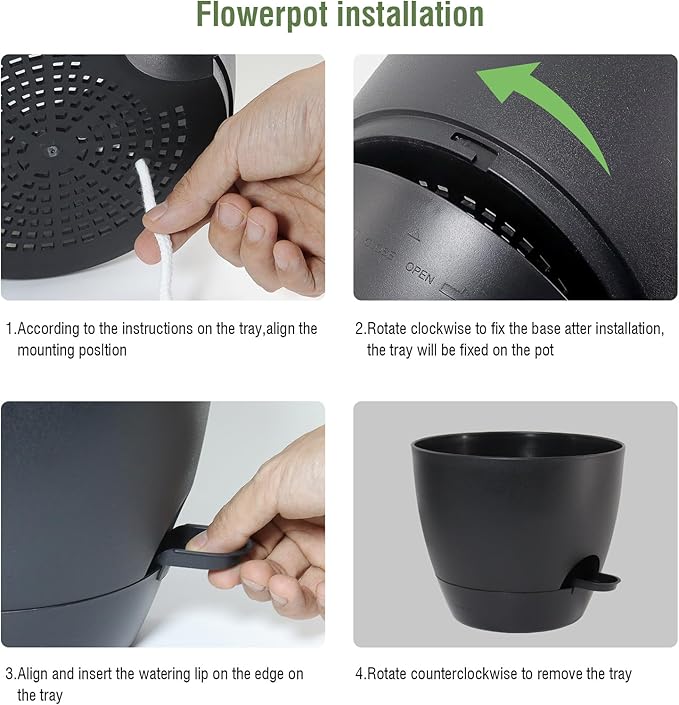 10/9/8 inch Medium Self Watering Pots, Plant Pots - Image 4