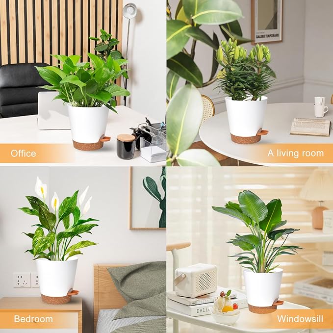 Planters for Indoor Plants 7/6.5/6/5.5/5 Inch, Self Watering Planters - Image 6