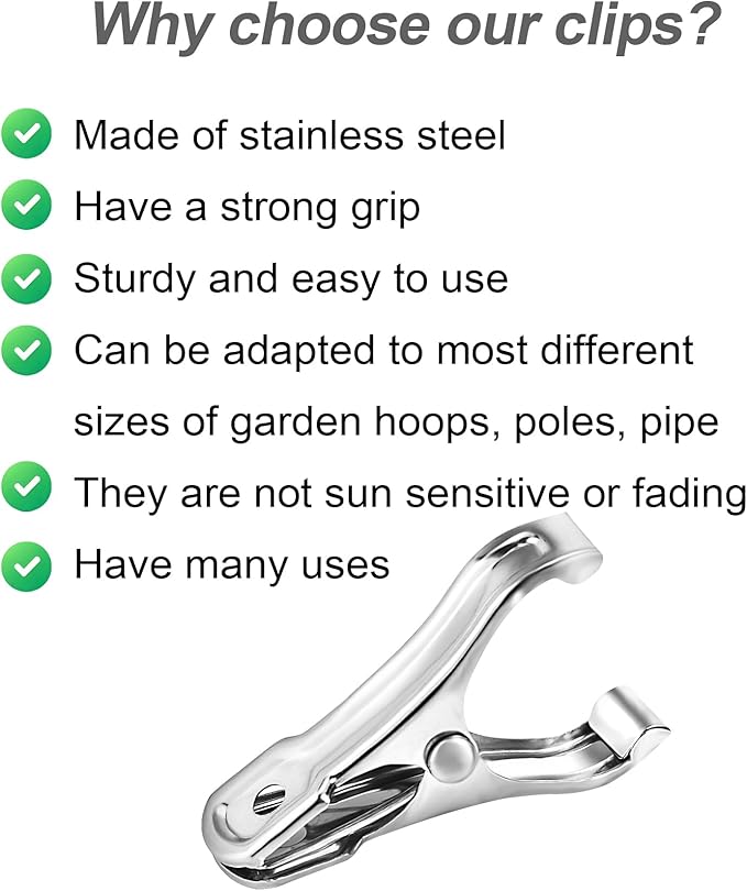 80 Pcs 2inches Gardening Clips for Netting, Metal Clamps Made of Stainless Steel - Image 6