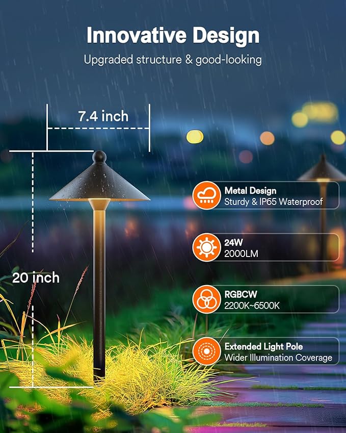 Lumary Smart Low Voltage Pathway Lights 24V 2000LM, Landscape Path Lights - Image 3