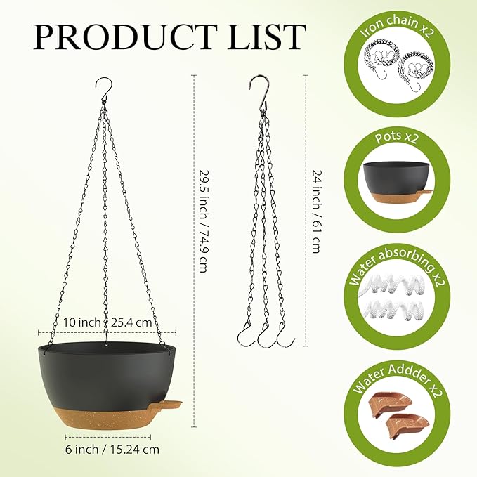 10 Inch Hanging Baskets 2 PC - Image 2