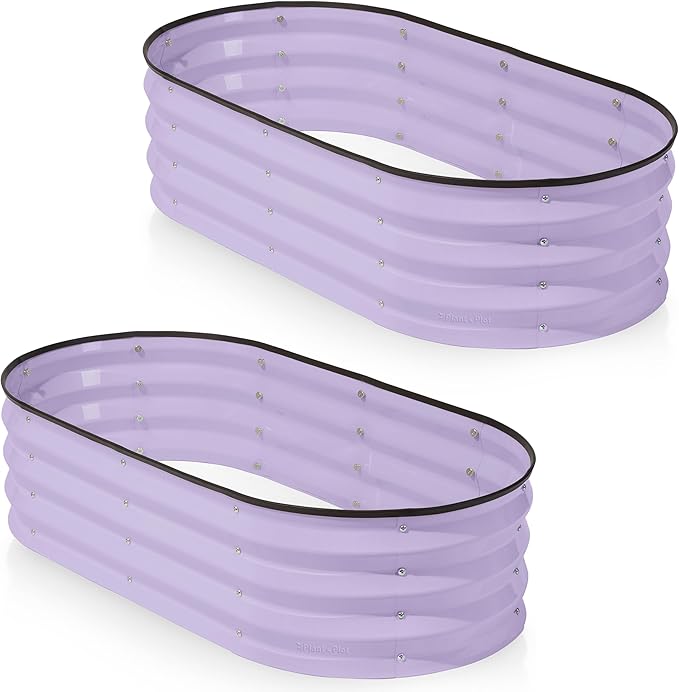Plant & Plot Galvanized Raised Garden Beds Outdoor // 4×2×1 ft Planter Raised by PlantPlot