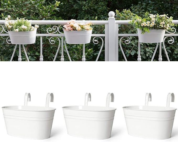 Dahey 3 Pcs 10.5 Inch Metal Iron Hanging Flower Pots by Dahey