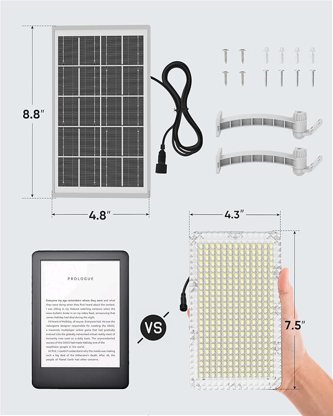 JACKYLED Solar Dusk to Dawn Light Outdoor 1000 Lumens 299 LED Solar Security - Image 5