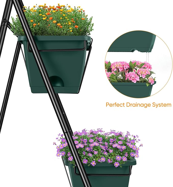 Vertical Raised Garden Bed 3 Tier Garden Planter Standing Planter Box Herb - Image 4