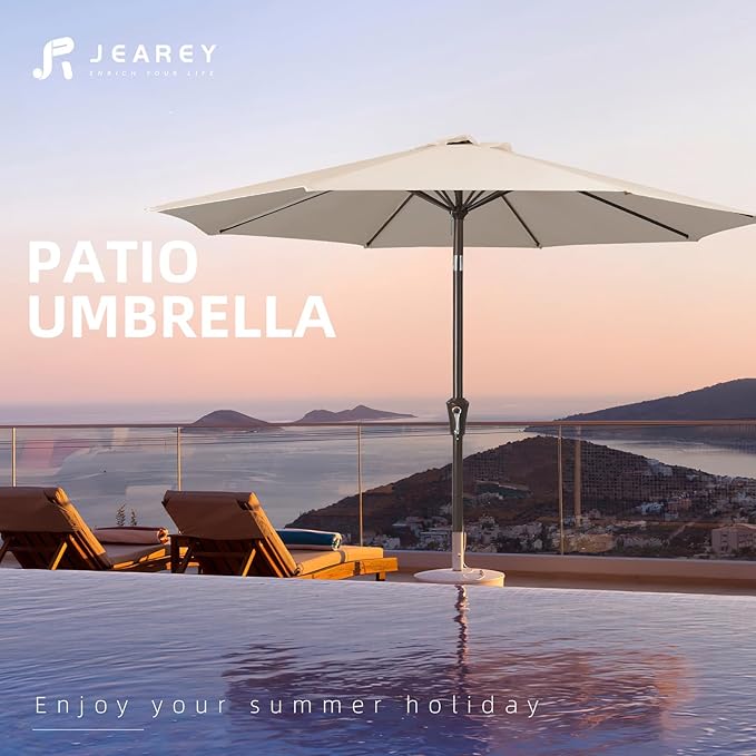 JEAREY 9FT Outdoor Patio Umbrella Market Umbrella - Image 7