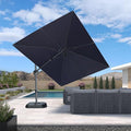 PURPLE LEAF 9' X 12' Left-right Tilt Patio Umbrella Outdoor Cantilever Swivel by PURPLELEAF